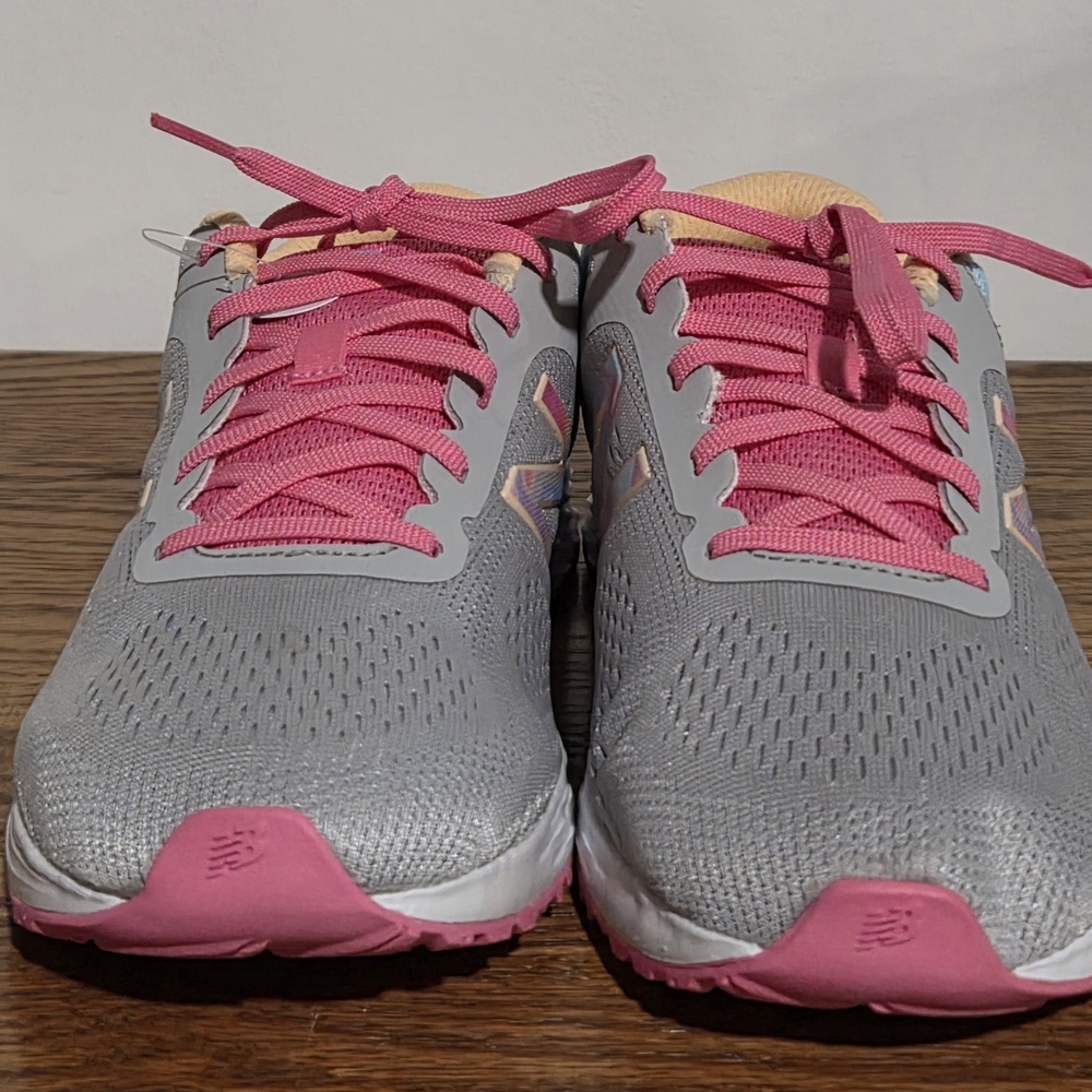 New Balance Kids' Gray and Pink Sneakers